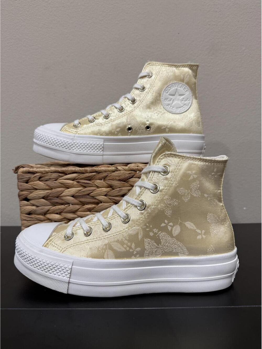 Size 7 - Converse Women’s Chuck Taylor All Star Lift Platform “Golden Butterfly” - Picture 2 of 7